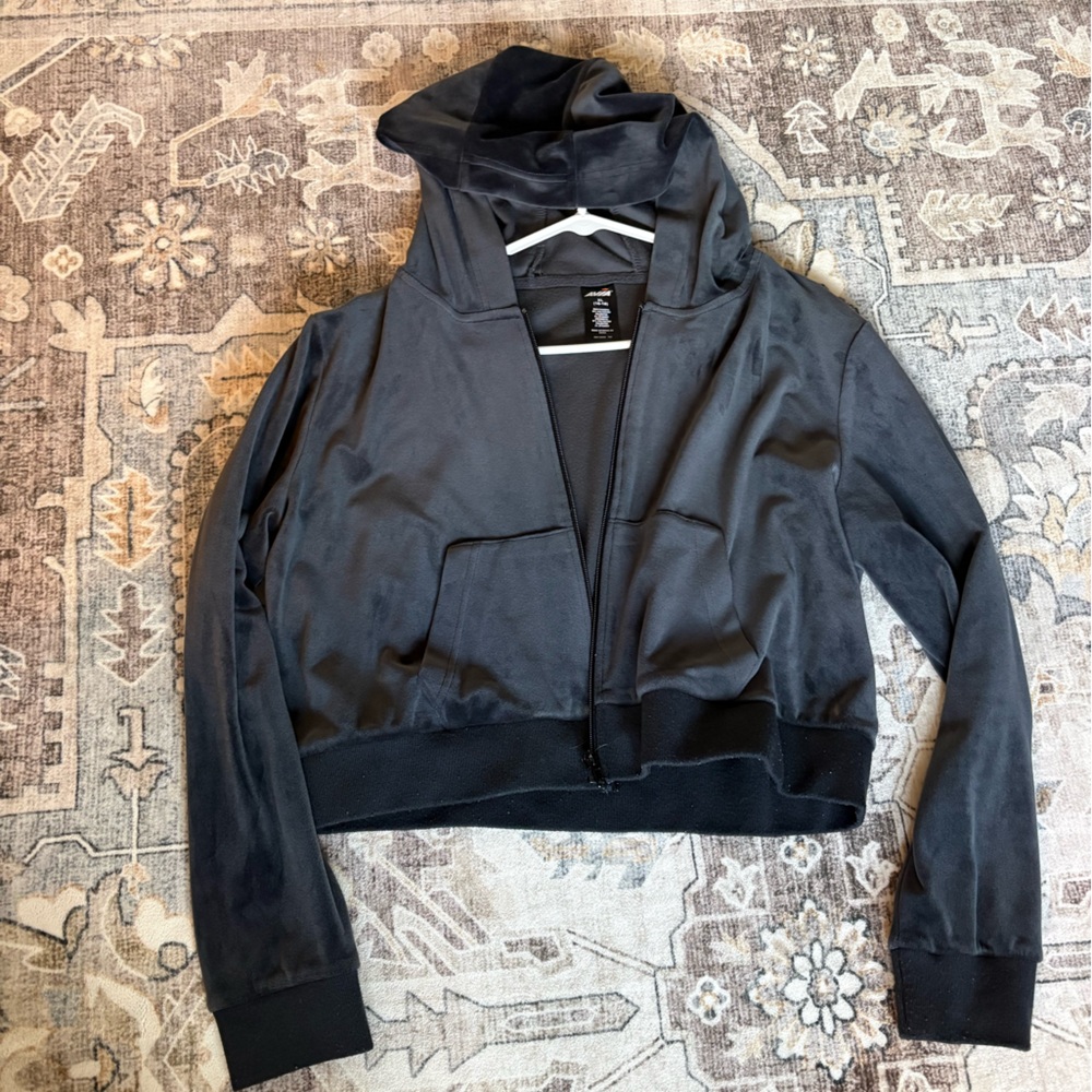 Avia Crop Velvet Zip-up Jacket